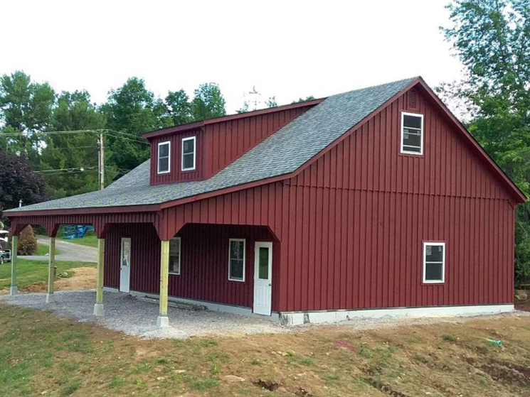 Modular garage in red