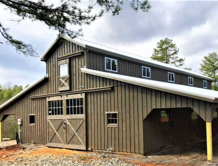 two-story center aisle barn with loft