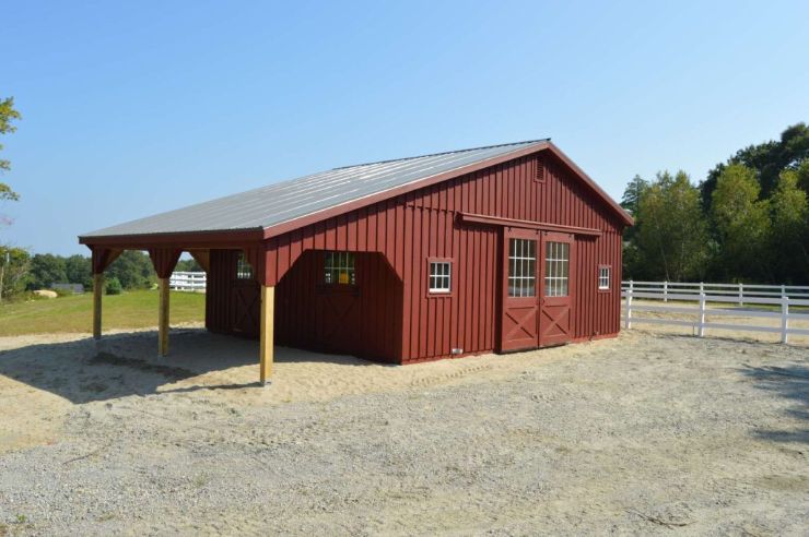 best wood for horse stalls trailside example in front of trees