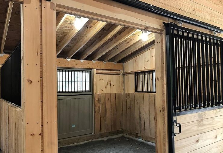 wood horse stall