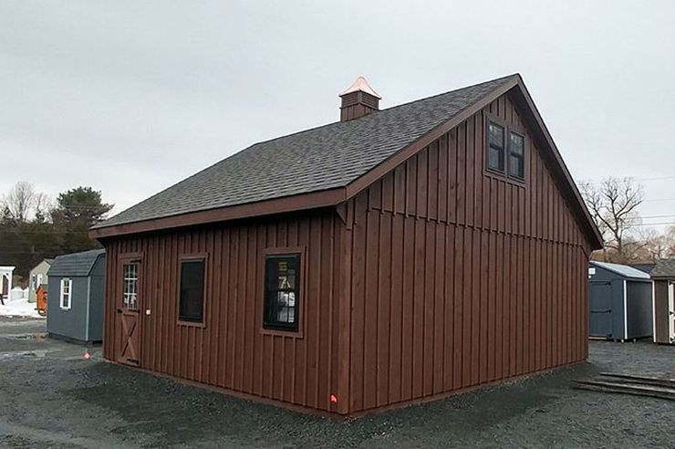 Garage exterior colored brown