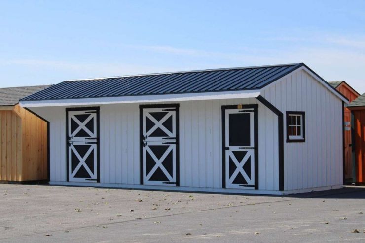 interior of a luxury modern horse barn