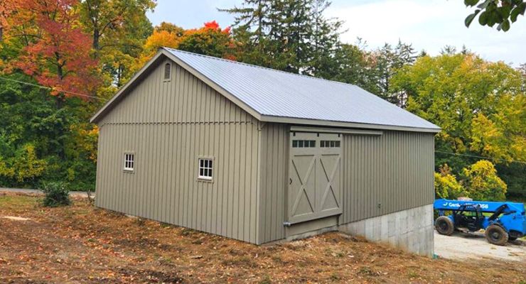 big barn with board and batten siding