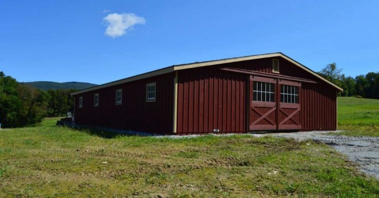 Standard Horse Stall Barn with Center Aisle