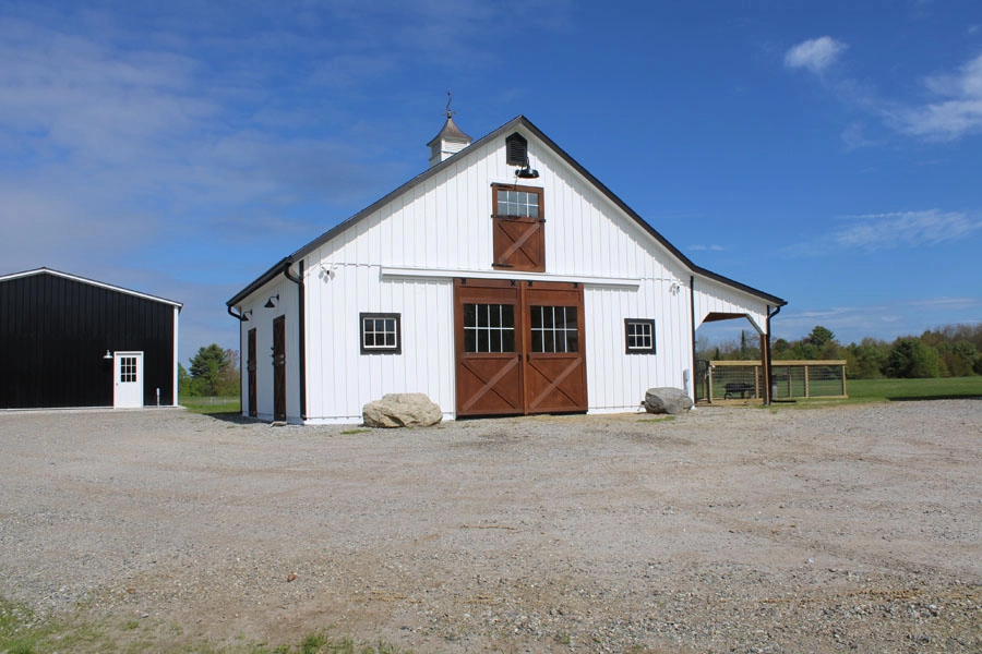 double-wide modular horse barn