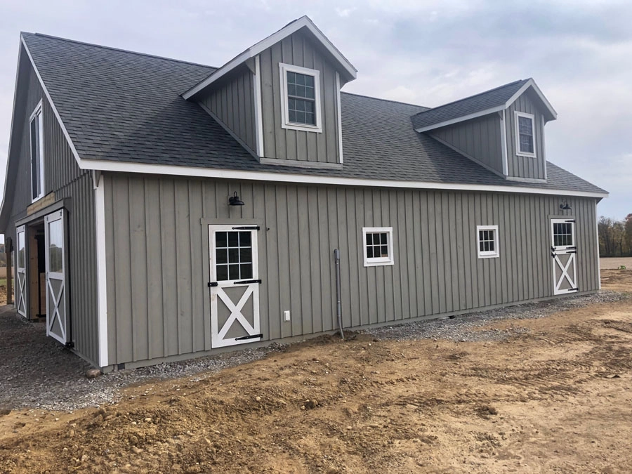 -wide modular horse barn
