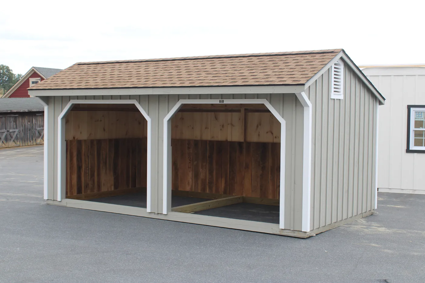 run-in shed with shakewood shingles
