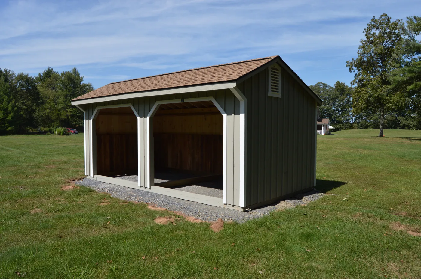 run-in shed with shakewood shingles