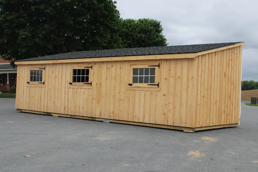 shed row barn with lean to