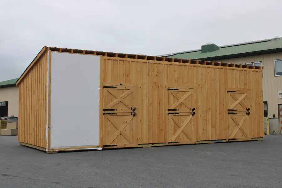 shed row barn with lean to