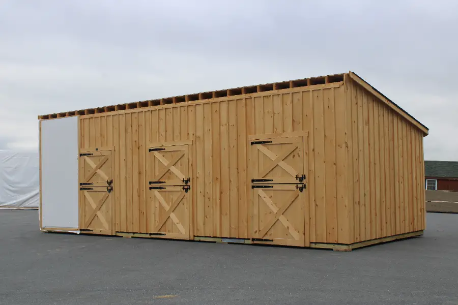 shed row barn with lean to