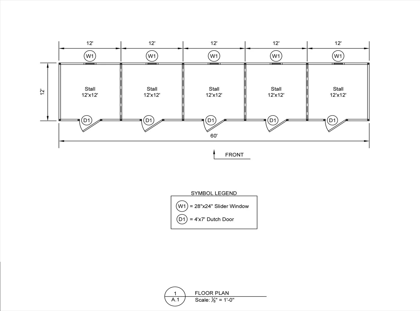 shed row horse barn floor plan