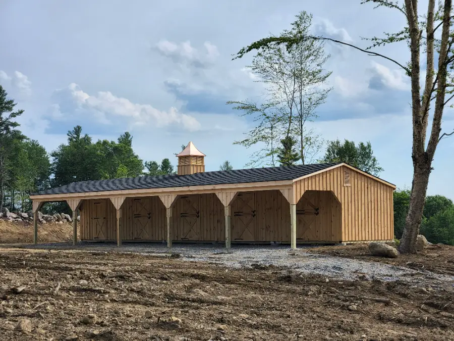 shed row barn with lean to