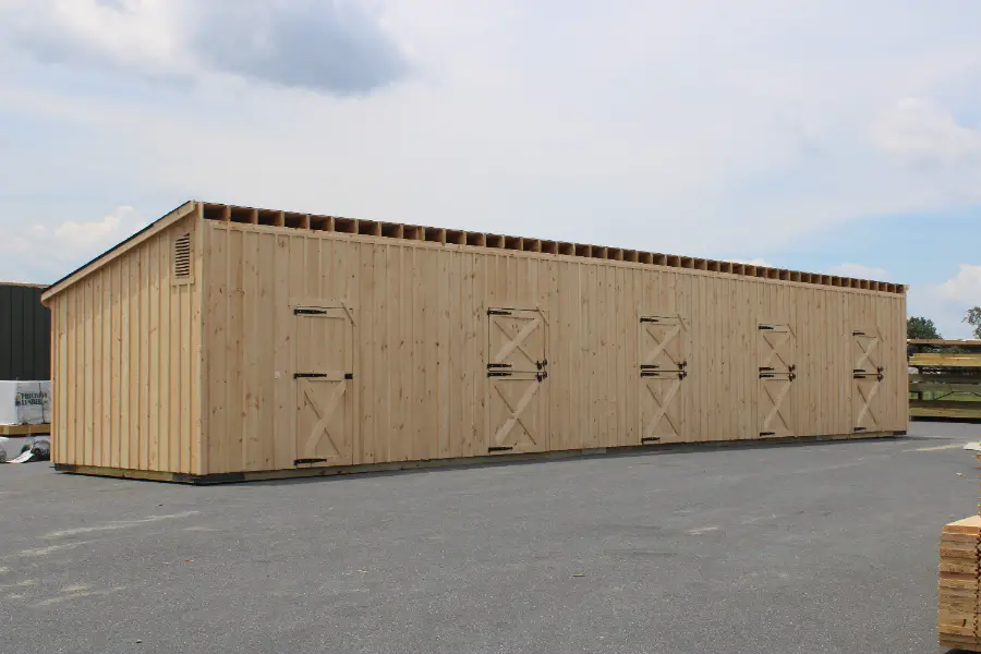 shed row barn with lean to