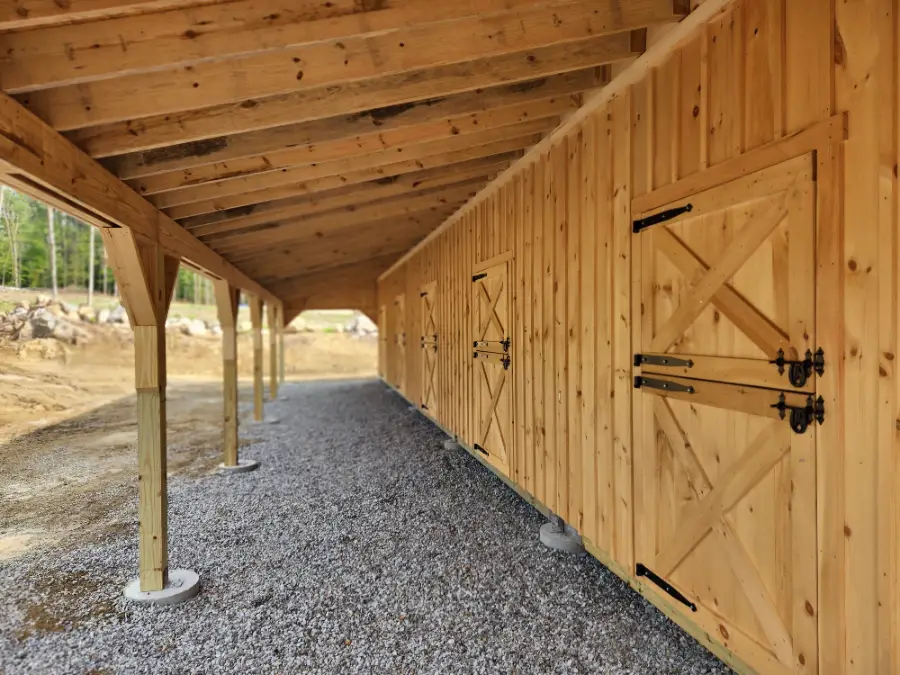 shed row barn with lean to