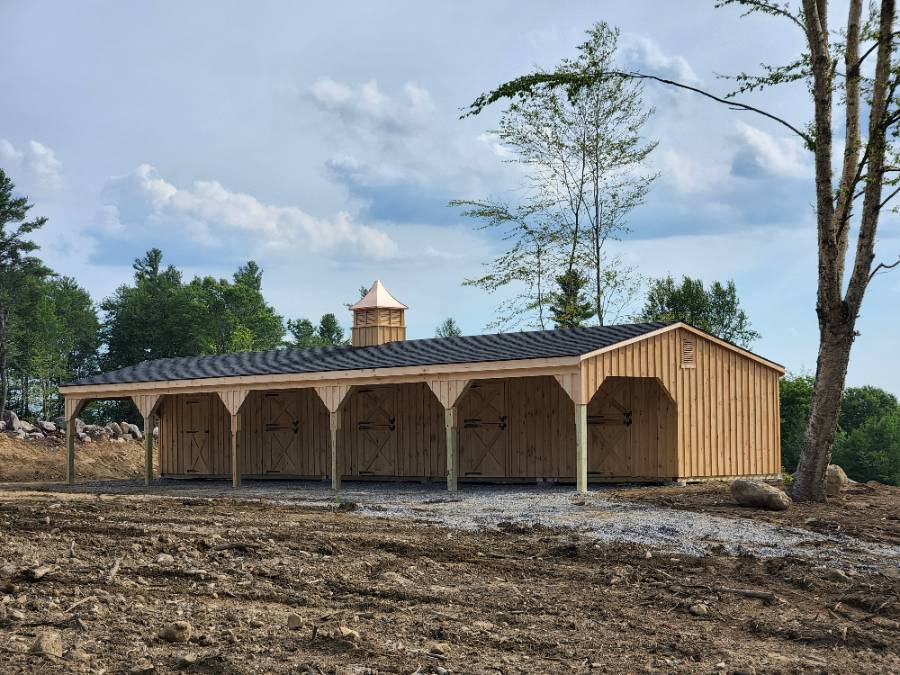 shed row barn with lean to