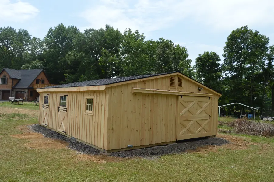 trailside double-wide modular horse barn