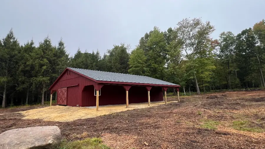 trailside double-wide modular horse barn