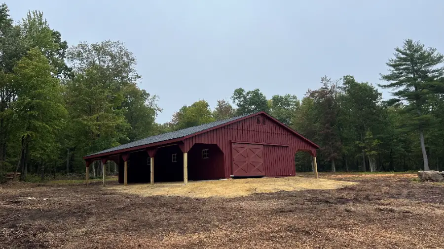 trailside double-wide modular horse barn