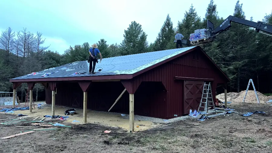 trailside double-wide modular horse barn