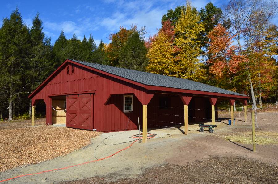 trailside double-wide modular horse barn